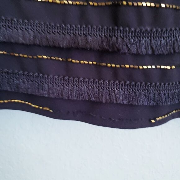 Marina Black Bead and Fringe Gatsby Mini Dress - Picture 4 of 12